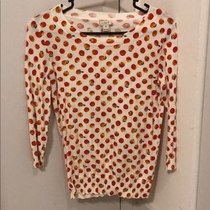 J. Crew Orange Print Sweater
